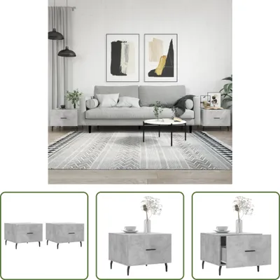 Produktbild von The Living Store Couchtische 2 Stk. Betongrau 50x50x40 cm Holzwerkstoff