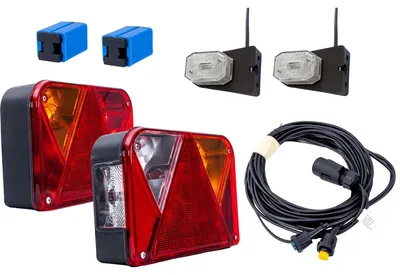 Zdjęcie produktu dla Zestaw oświetlenia przyczepy - 12 V - 7-pinowy - Kabel 4,5 m - DPT35