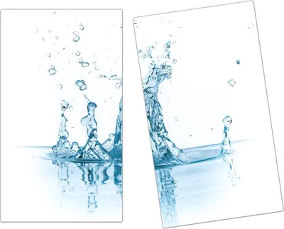 Produktbild von Spritzschutz Herdabdeckplatte Schneidebrett aus Glas Wassersplash 2-Teilig (60x52cm)