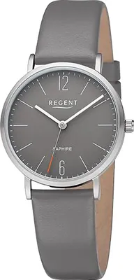 Produktbild von Regent Leder Damen Uhr Armbanduhr Quarz grau Lederarmband D2URF1319