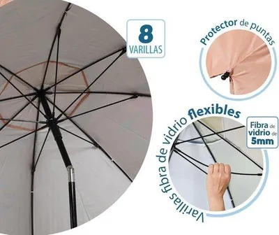 Immagine prodotto di Ombrellone rosa in alluminio, Ø 220 cm, UPF 50+