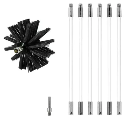Immagine prodotto di Solidchoice - Set di 6 spazzole per la pulizia dei camini con aste flessibili