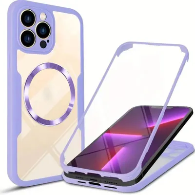 Produktbild von Techsuit ColorVerse 360 Hülle mit Schutzfolie und MagSafe für Apple iPhone 13 Pro Max - Lila