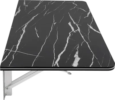 Produktbild von Klappbarer Wandtisch - Esstisch/Schreibtisch - 80×40 cm - Tragkraft bis 30 kg - 16 mm Tischplatte - MDF & Metall - Rostschutz - Schwarz
