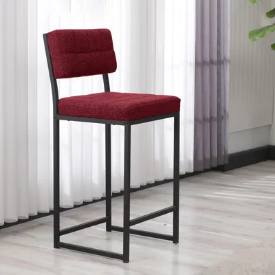 Produktbild von Skye Decor, Retro - Burgundy, Barhocker, Burgund, 100% Leinen, 40 x 40 x 98 cm