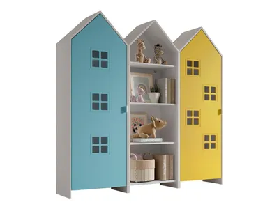 Produktbild von VIPACK - CASAMI BRUGES Set 3-tlg. best. aus: Regalschrank, Schrank 1-trg. mit Front in Blau u. gelb