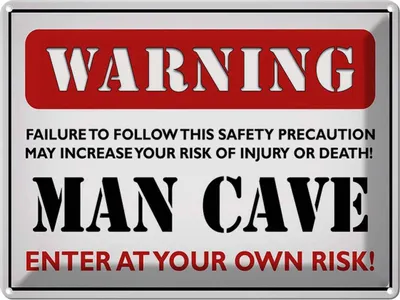 Produktbild von vianmo Blechschild 30x40 cm Warning man cave enter at your