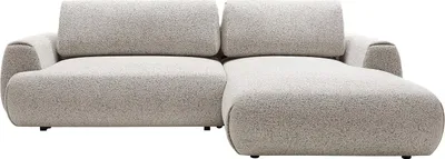 Produktbild von Ecksofa mit Schlaffunktion - Ecke rechts - melierter Stoff - Grau - MONELIA