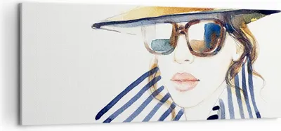 Produktbild von Bild auf Leinwand - Leinwandbild - Frau Gesicht Lippen - 120x50cm - Wand Bild - Wanddeko - Leinwanddruck - Bilder - Kunstdruck - Wanddekoration - Leinwand bilder - Wandkunst - AB120x50-3957