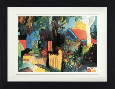 Produktbild von August Macke Gerahmtes Bild Mit Edlem Passepartout | Wand-Bilder | Im Bilderrahmen - Landschaft Mit Hellen Bäumen, 1914 (30 x 40 cm)