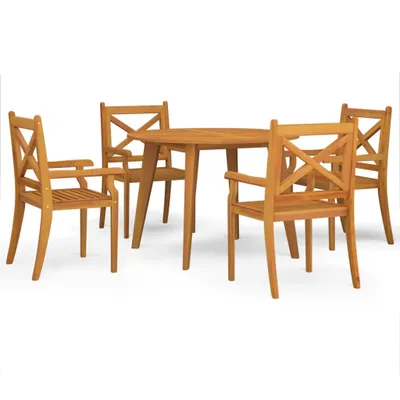 Image de vidaXL Ensemble de jardin 5 pièces en bois massif d'acacia