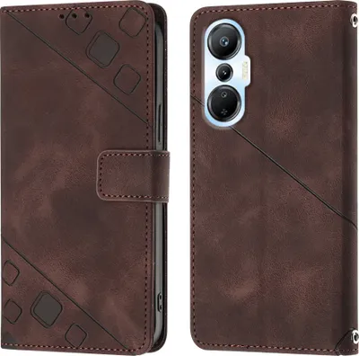 Produktbild von Hülle für Infinix Hot 20S / 20Pro X6827 Prägung Flip Leder Brieftasche Schutzhülle mit Ständer Braun