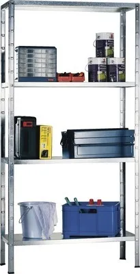 Obrázek produktu pro Kovový regál Schulte 4006-V 1500x800x300 mm, 4 police, nosnost 240 kg, pozinkovaný