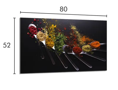 Imagen del producto de Placa de vitrocerámica protectora para cocina, 80x52 cm. (con diseño de especias)