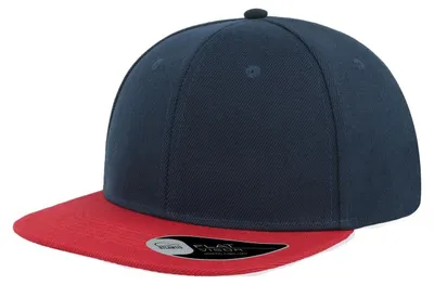 Image de Casquette Atlantis Snap Back à visière plate 6 panneaux LT888 (taille unique) (bleu marine/rouge)