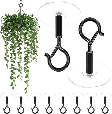 Imagen del producto de Ganchos adhesivos para techo, 10 unidades, capacidad de carga de 1,5 kg, para plantas y decoración