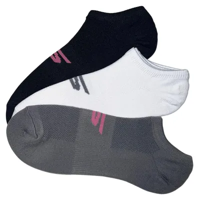 Productafbeelding van Skechers 3-pack onzichtbare stretchsokken voor dames, wit/zwart/grijs, maat M