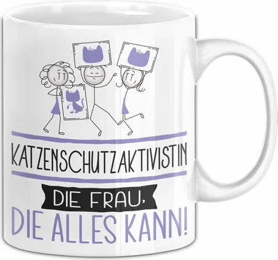 Produktbild von Katzenschutzaktivistin Geschenk Tasse Becher Die Frau Die Allen Kann Geschenkidee für eine Katzenschutzaktivistin Lustig (Weiß)