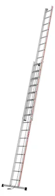 Produktbild von Seilzugleiter, 2-teilig, Kopfteil mit Laufrollen, 2x16 Sprossen, Leiterlänge aus-/eingefahren 8,02/4,67 m, einrastende Fallhaken