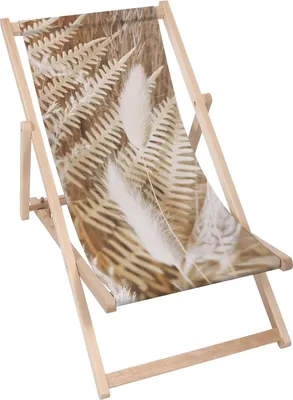 Produktbild von Dreamroots Liegestuhl klappbar Holz, Buchenholz bis zu 130 kg, Sonnenliege klappbar mit 3-stufiger Neigungsregulierung der Rückenlehne, Boho Plants
