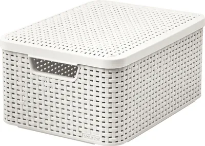 Image de Panier Curver STYLE2 LID M, creme, avec couvercle, 42x29x19 cm