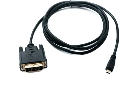 Produktbild von SYSTEM-S HDMI Kabel 180 cm Micro Stecker zu DVI D 24+1 25 Pin Stecker Panel Mount Schraube Adapter
