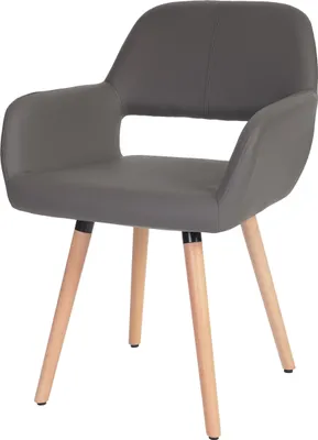 Produktbild von Esszimmerstuhl MCW-A50 II, Stuhl Küchenstuhl, Retro 50er Jahre Design  Kunstleder, grau