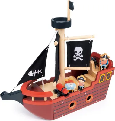 Produktbild von Mentari Holz Piratenschiff Spielzeug - fantasievolles Abenteuer