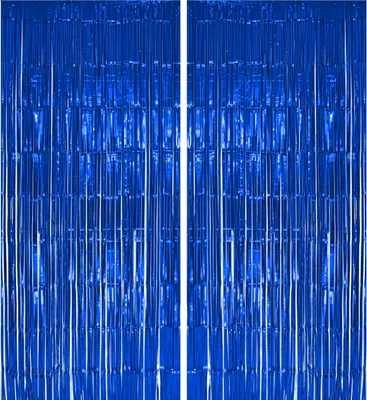 Produktbild von 2x Lametta Vorhang - blau - 91x244 cm