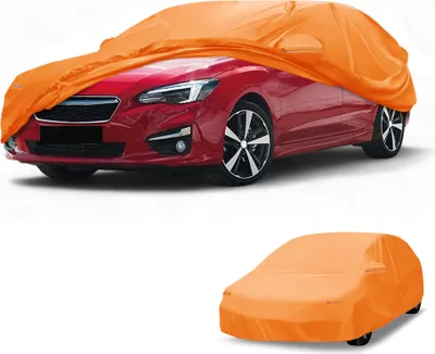 Image de Housse Voiture šŠtanche Toutes Saisons Automobile ExtšŠrieure Anti-Uv Soleil Pluie Protection ExtšŠrieure Pour Subaru Impreza Hatchback 210D-Pu Orange Avec Bande RšŠflšŠchissante