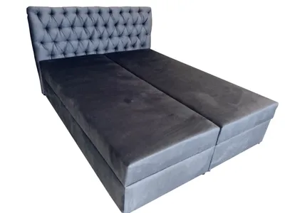 Produktbild von Boxspringbett Oslo 180x200 cm in Grau Monolith 85 mit Stauraum und Bonellfederkernmatratze