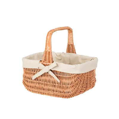 Immagine prodotto di Cesto per la spesa in vimini Cesto in tessuto con manico Cesto per la conservazione Cesto da picnic leggero Cesto da regalo