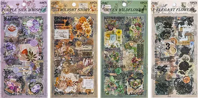 Produktbild von 24 Blatt Scrapbooking Sticker , Scrapbook Stickers Set, Planner DIY Kunst Handwerk Collage, Vintage Aufkleber für Journaling Notizbuch Tagebuch