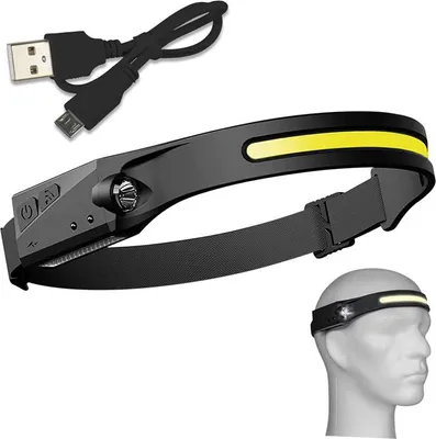 Zdjęcie produktu dla Czołówka, na akumulator, LED, mocna, 2w1, latarka czołowa