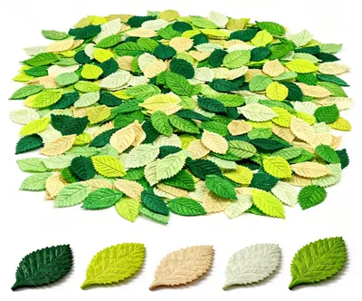 Immagine prodotto di Set di 200 foglie artificiali in 5 tonalità di verde, ideali per la decorazione