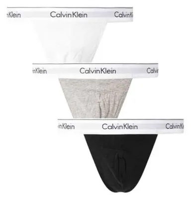 Produktbild von Calvin Klein - Thong für Herren (3er-Pack) NA897 (M) (Schwarz/Grau/Weiß)