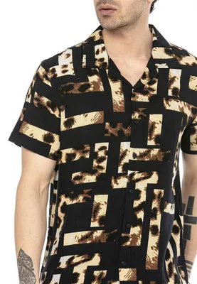 Produktbild von Red Bridge Herren Hawaii Hemd Kurzarm Shirt Schwarz M