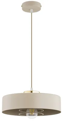 Produktbild von KAR-LIGHTING Pendelleuchte 1-flammig Beige, Metall, höhenverstellbar, 90 x 30 x 30 cm – Esszimmer & Küche, E27-Fassung