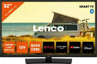 Produktbild von Lenco LED-3263BK (V2) - 32-Zoll Android-Smart-TV mit 12-V-Kfz-Adapter, schwarz
