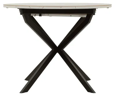 Obrázok produktu pre Rozťahovací stôl 100 x 100/140 x 75 cm, kov, keramika, čierna, biela