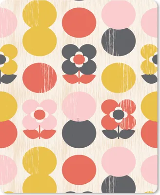 Produktbild von MuchoWow® Mauspad Mousepad Retro - Design - Blumen - Pastell 19x23 cm - Mousepads - Maus Mat - Pad - Mausunterlage - Mauspads - Spielen