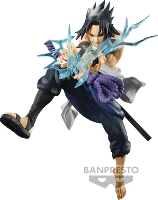A figurine of a Naruto character in an action pose.