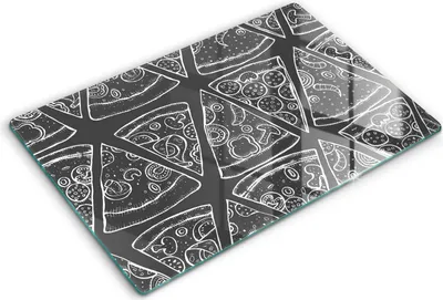 Produktbild von Abdeckung Glas - Küchenabdeckung - 80x52 cm - Abdeckplatte -Pizzaillustration