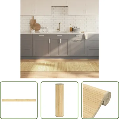 Immagine prodotto di The Living Store Tappeto rettangolare Light Natural 70x1000 cm Bamboo