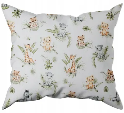 Produktbild von Nyks Kinder-Kissenhülle 50x50 cm 100% Baumwolle Tiere