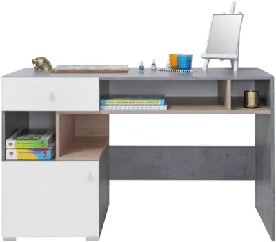 Produktbild von TKmoebel Schreibtisch SIGMA SI10 eintüriger 125 cm Computertisch mit Schublade Eiche