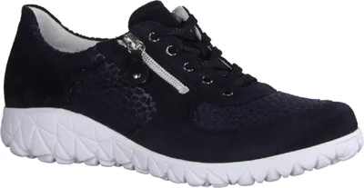 Produktbild von Waldläufer Havy H89001-302 Orthotritt Damen, Halbschuh, Dk-blau, Leder/Stretch, - Damenschuhe Bequeme Schnürschuhe, Blau, leder/textil (order giraffestretch )