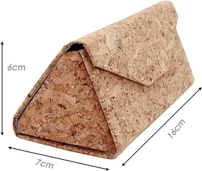 Produktbild von Milieuvriendliche, opvouwbare Brillenkassette in Beige-Kurk, 16,0 x 7,0 cm