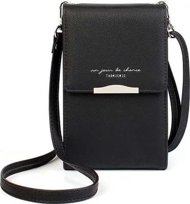 Produktbild von Damen kleine Umhängetasche, Mini-Handytasche, Handytasche mit mehreren Fächern und Kartenfach, Damen-Umhängetasche (schwarz)