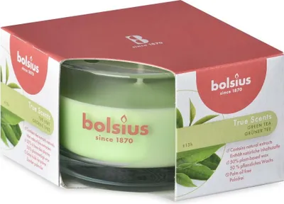 Immagine prodotto di Bolsius Aromatic 2.0 Candela profumata in vetro, 80x50mm, Tè verde